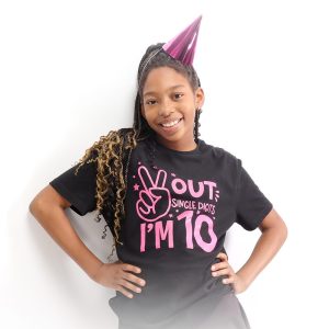 Girl in birthday hat